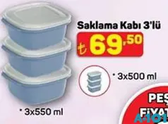 SAKLAMA KABI 3'LÜ SAKLAMA KABI 3'LÜ